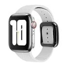 Black Buckle Silicone Watch Band For Apple Watch Ultra 49mm&Watch Ultra 2 49mm / Series 9&8&7 45mm / SE 3&SE 2&6&SE&5&4 44mm / 3&2&1 42mm(White) - 1