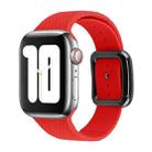 Black Buckle Silicone Watch Band For Apple Watch Ultra 49mm / Series 8&7 45mm / SE 2&6&SE&5&4 44mm / 3&2&1 42mm(Red) - 1