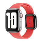Black Buckle Silicone Watch Band For Apple Watch Ultra 49mm&Watch Ultra 2 49mm / Series 9&8&7 45mm / SE 3&SE 2&6&SE&5&4 44mm / 3&2&1 42mm(Coral Red) - 1