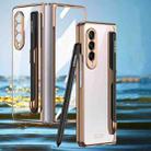 For Samsung Galaxy Z Fold3 5G GKK Integrated Electroplating + Glass Phone Case with Pen Slot(Gold) - 1