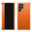 For Samsung Galaxy S22 Ultra 5G Window View Leather Phone Case(Orange) - 1