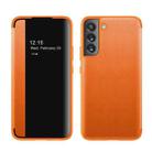 For Samsung Galaxy S22+ 5G Window View Leather Phone Case(Orange) - 1