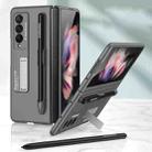 For Samsung Galaxy Z Fold3 5G GKK Ultra-thin PC Phone Flip Case with Holder & Pen Slot(Grey) - 1