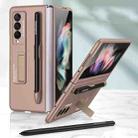 For Samsung Galaxy Z Fold3 5G GKK Ultra-thin PC Phone Flip Case with Holder & Pen Slot(Gold) - 1