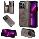 For iPhone 13 Pro Butterfly Embossing Pattern Shockproof Phone Case (Gray) - 1