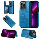 For iPhone 13 Pro Butterfly Embossing Pattern Shockproof Phone Case (Blue) - 1