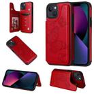 For iPhone 13 mini Butterfly Embossing Pattern Shockproof Phone Case (Red) - 1