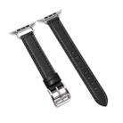 14mm Cowhide Leather Watch Band For Apple Watch Series 7 41mm/6&SE&5&4 40mm/3&2&1 38mm(Black) - 1