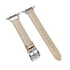 14mm Cowhide Leather Watch Band For Apple Watch Series 7 41mm/6&SE&5&4 40mm/3&2&1 38mm(Apricot) - 1