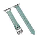 14mm Cowhide Leather Watch Band For Apple Watch Series 7 45mm/6&SE&5&4 44mm/3&2&1 42mm(Green) - 1