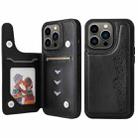 For iPhone 13 Pro Six Cats Embossing Pattern Shockproof Phone Case (Black) - 1