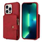 For iPhone 13 Pro Zipper Shockproof Protective Phone Case (Red) - 1