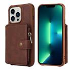 For iPhone 13 Pro Zipper Shockproof Protective Phone Case (Coffee) - 1