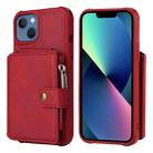 For iPhone 13 Zipper Shockproof Protective Phone Case(Red) - 1