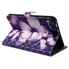 3D Colored Drawing Horizontal Flip Leather Tablet Case For iPad mini 6(Purple Butterfly) - 5