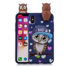 For iPhone X / XS Shockproof Cartoon TPU Protective Case(Blue Owl) - 1