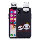 For iPhone X / XS Shockproof Cartoon TPU Protective Case(Two Pandas) - 1