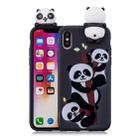 For iPhone X / XS Shockproof Cartoon TPU Protective Case(Three Pandas) - 1