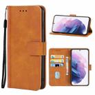 Leather Phone Case For Samsung Galaxy S21+ 5G(Brown) - 1