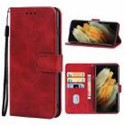 Leather Phone Case For Samsung Galaxy S21 Ultra 5G(Red) - 1