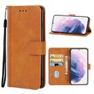 Leather Phone Case For Samsung Galaxy S22+ 5G(Brown) - 1