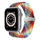 Nylon Braid Watch Band For Apple Watch Series 9&8&7 41mm / SE 3&SE 2&6&SE&5&4 40mm / 3&2&1 38mm(Rainbow) - 1