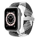 Nylon Braid Watch Band For Apple Watch Series 9&8&7 41mm / SE 3&SE 2&6&SE&5&4 40mm / 3&2&1 38mm(Black + White) - 1