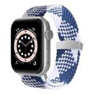 Nylon Braid Watch Band For Apple Watch Series 9&8&7 41mm / SE 3&SE 2&6&SE&5&4 40mm / 3&2&1 38mm(Blue + White) - 1