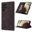 For Samsung Galaxy S22 Ultra 5G TAOKKIM Calf Texture Leather Phone Case(Coffee) - 1