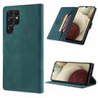 For Samsung Galaxy S22 Ultra 5G TAOKKIM Calf Texture Leather Phone Case(Blue) - 1