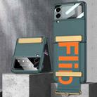 For Samsung Galaxy Z Flip3 5G GKK Ultra-thin Full Coverage Phone Flip Case with Wristband(Green) - 1