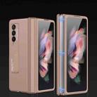 For Samsung Galaxy Z Fold3 5G GKK Magnetic Full Coverage Phone Flip Case with Holder(Gold) - 1