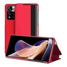 For Xiaomi Redmi Note 11 Pro Window View Leather Phone Case(Red) - 1