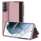 For Samsung Galaxy S22+ 5G Window View Leather Phone Case(Rose Gold) - 1