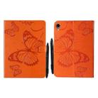Pressed Printing Butterfly Pattern Horizontal Flip Leather Tablet Case For iPad mini 6(Orange) - 1