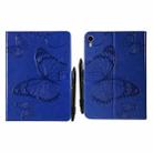 Pressed Printing Butterfly Pattern Horizontal Flip Leather Tablet Case For iPad mini 6(Blue) - 1