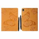 Pressed Printing Butterfly Pattern Horizontal Flip Leather Tablet Case For iPad mini 6(Yellow) - 1