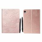 Pressed Printing Butterfly Pattern Horizontal Flip Leather Tablet Case For iPad mini 6(Rose Gold) - 1