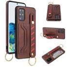 For Samsung Galaxy Note20 Wristband Wallet Leather Phone Case(Brown) - 1