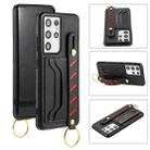 For Samsung Galaxy S21+ 5G Wristband Wallet Leather Phone Case(Black) - 1