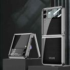 For Samsung Galaxy Z Flip3 5G GKK Electroplating Tempered Glass Painted Phone Case(Carbon Fiber) - 1
