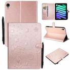 Cat Bee Embossing Pattern Horizontal Flip Leather Tablet Case For iPad mini 6(Rose Gold) - 1