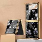 For Samsung Galaxy Z Flip3 5G GKK Floral Pattern Electroplating Tempered Glass Phone Case(Flower 08) - 1