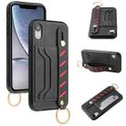 For iPhone X / XS Wristband Wallet Leather Phone Case(Black) - 1