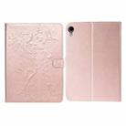 Pressed Printing Woman and Cat Pattern Horizontal Flip Leather Tablet Case For iPad mini 6(Rose Gold) - 1