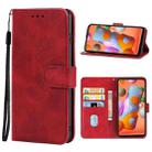 Leather Phone Case For Samsung Galaxy A11(Red) - 1