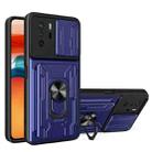 For Xiaomi Redmi Note 10 Pro Camera Cover Phone Case with Card Slot & Holder(Blue) - 1