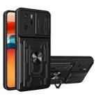 For Xiaomi Redmi Note 10 Pro Camera Cover Phone Case with Card Slot & Holder(Black) - 1