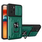 For Xiaomi Redmi Note 10 Pro Camera Cover Phone Case with Card Slot & Holder(Green) - 1