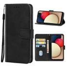 For Samsung Galaxy A02s EU Version Leather Phone Case(Black) - 1